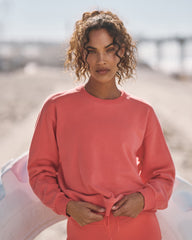 Vuori Sedona Seams Crew Women's Bright Coral Sweatshirt