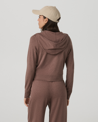 Vuori Halo Mini Full Zip Hoodie Women's Sable Heather Hoodie