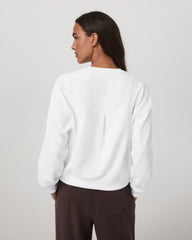 Vuori Sedona Seams Crew Women's White Fleece Sweatshirt
