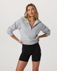 Vuori Restore Half Zip Hoodie Light Heather Grey Hoodie