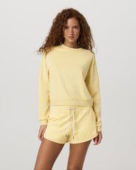 Vuori Halo Modern Crew Lemon Snap Heather Lounge Sweatshirt