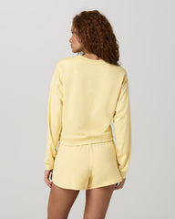 Vuori Halo Modern Crew Lemon Snap Heather Lounge Sweatshirt