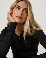 Vuori Halo Mini Full Zip Hoodie Black Heather