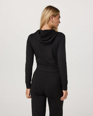 Vuori Halo Mini Full Zip Hoodie Black Heather