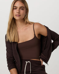 Vuori Halo Mini FZ Hoodie Women's Java Heather Hoodie
