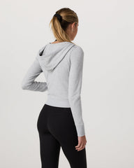Vuori Halo Mini Full Zip Hoodie Pale Grey Heather