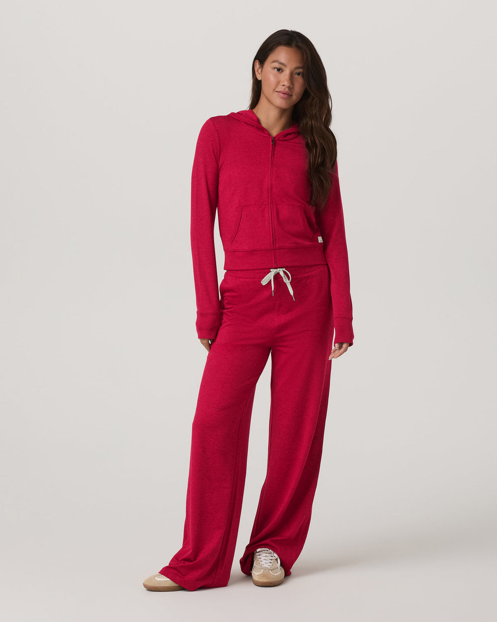 Vuori Halo Mini FZ Hoodie Women's Strawberry Heather Hoodie
