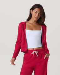 Vuori Halo Mini FZ Hoodie Women's Strawberry Heather Hoodie