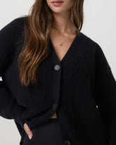 Vuori Alps Boyfriend Cardigan Women's Black Knit Sweater