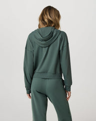 Vuori Halo Modern Full Zip Hoodie Women's Agate Green Hoodie
