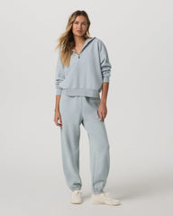 Vuori Restore Relaxed Half Zip Hoodie Blue Haze Jacket