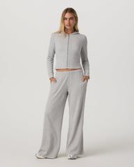 Vuori Waffle Full Zip Hoodie Women's Light Grey Hoodie