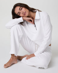 Vuori Sedona Cropped Half Zip White