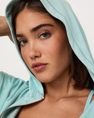Vuori Halo Modern Full Zip Hoodie Sea Spray Heather