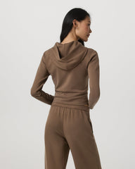 Vuori Compose Full Zip Hoodie Women's Espresso Zip-Up Jacket