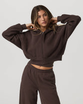 Vuori Restore Mini Full Zip Hoodie Women's Java Jacket