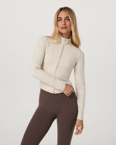 Vuori Vuori AllTheFeels™ Full Zip Women's Bone Fitness Jacket
