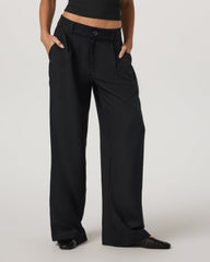 Vuori Trestles Twill Wideleg Women's Black Trouser Pants