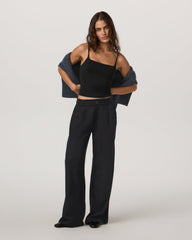 Vuori Trestles Twill Wideleg Women's Black Trouser Pants