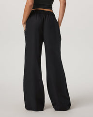 Vuori Trestles Twill Wideleg Women's Black Trouser Pants