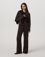 Vuori Nova Satin Wideleg Pant Women's Dark Java Pants