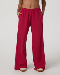 Vuori Waffle Wideleg Pant Women's Strawberry Waffle Knit Pant