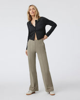 Vuori Womens Meta Wideleg Taupe Tailored Pants