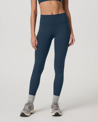 Vuori Inversion Rib Legging Women's Ocean Blue Rib Knit Leggings