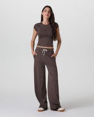Vuori Halo Essential Wideleg Pant - Short Java Heather