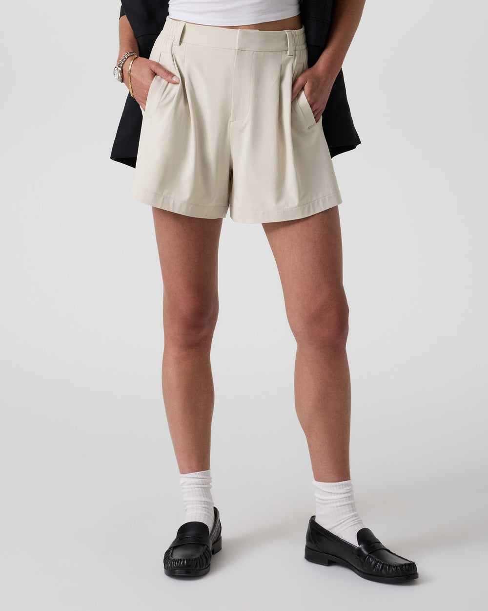 Vuori Villa Trouser Shorts Women's Mushroom Pleated Shorts