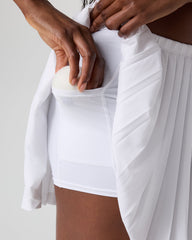 Vuori Clementine Pleated Skirt 15" White