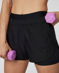 Vuori Luna Short Women's Black 2 in 1 Running Shorts