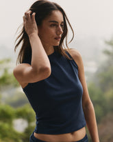 Vuori Halo Muscle Tank Women's Blue Coast Heather Tank Top