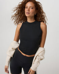 Vuori Halo Muscle Tank Women's Solid Black Tank Top
