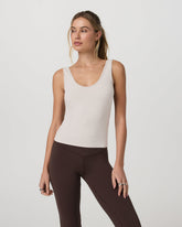 Vuori Pose Twin Tank Women's Ecru Heather Tank Top