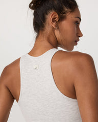 Vuori Pose Plyo Tank White Rib Tank Top with Built in Bra