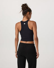 Vuori Pose Plyo Tank Black Crop Tank Top with Built in Bra