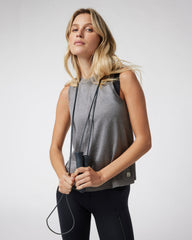 Vuori Energy Top Long Heather Grey Performance Tank Top