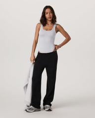Vuori Sleeveless Halo Bodysuit Pale Grey Heather Bodysuit