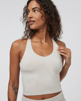 Vuori Halo Performance Crop 2.0 Ecru Heather Tank