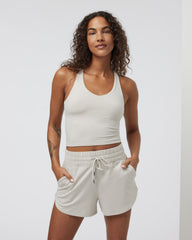 Vuori Halo Performance Crop 2.0 Ecru Heather Tank