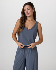 Vuori Villa Cropped Tank Azure