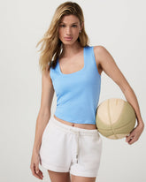 Vuori Halo Essential Scoop Tank Spring Heather