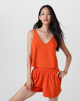 Vuori Villa Cropped Tank Bright Poppy