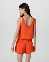 Vuori Villa Cropped Tank Bright Poppy