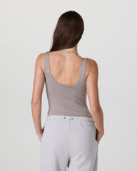 Vuori Sleeveless Halo Bodysuit Cobblestone Heather