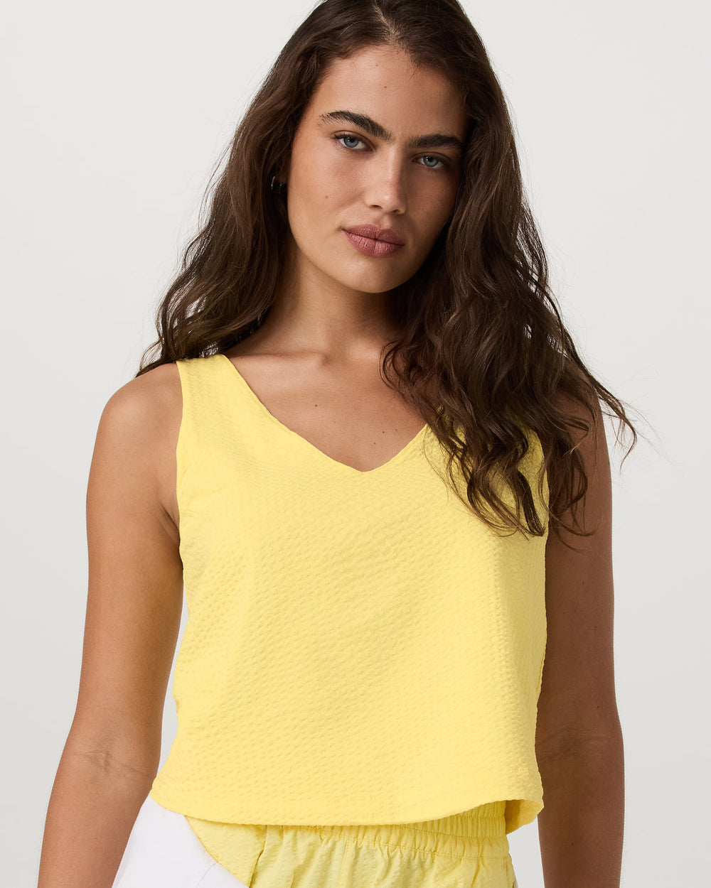 Vuori Villa Textured Crop Tank Sunlight