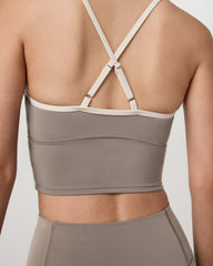 Vuori Vuori AllTheFeels™ Corset Tank Women's Smokey Taupe Top