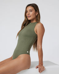 Vuori Halo Mock Bodysuit Dark Metal Sleeveless Bodysuit