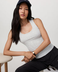 Vuori Pose Layering Tank Women's White Heather Grey Tank Top